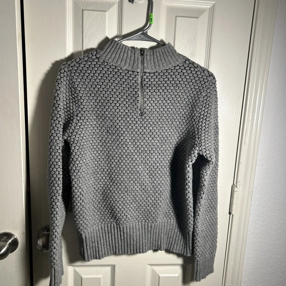 Banana Republic Women's Popcorn Stitch Mock Neck Sweater Gray Size M